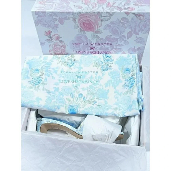 Sophia Webster x LoveShackFancy Womens Margaux Mid Mule Sandal Size 38 MSRP $900 - Picture 10 of 11